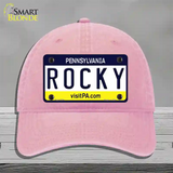 Rocky Pennsylvania State Novelty License Plate Hat Unconstructed Cotton / Pink
