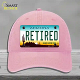 Arizona Retired Novelty License Plate Hat Unconstructed Cotton / Pink