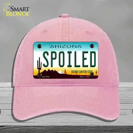 Arizona Spoiled Novelty License Plate Hat Unconstructed Cotton / Pink