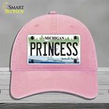 Princess Michigan Novelty License Plate Hat Unconstructed Cotton / Pink