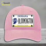 Bloomington Indiana Novelty License Plate Hat Unconstructed Cotton / Pink