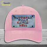 Southern Bell Raisin Hell Novelty License Plate Hat Unconstructed Cotton / Pink