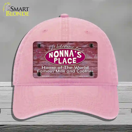 Nonnas Place Novelty License Plate Hat Unconstructed Cotton / Pink