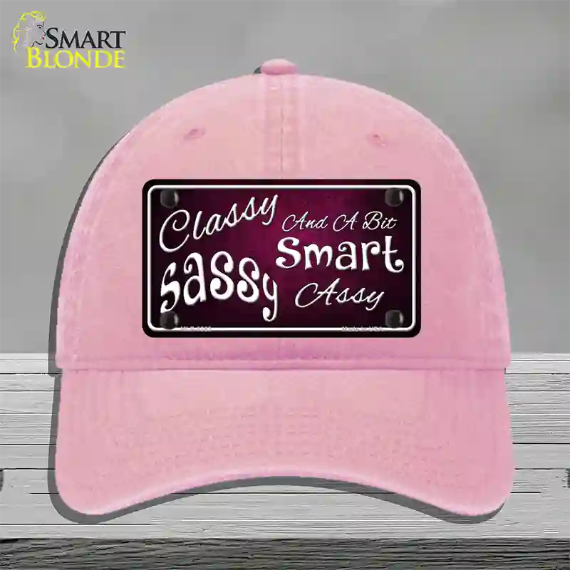 Classy Sassy Novelty License Plate Hat Unconstructed Cotton / Pink