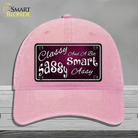 Classy Sassy Novelty License Plate Hat Unconstructed Cotton / Pink