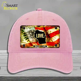 Wisconsin Love Novelty License Plate Hat Unconstructed Cotton / Pink