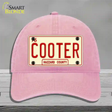 Cooter Novelty License Plate Hat Unconstructed Cotton / Pink