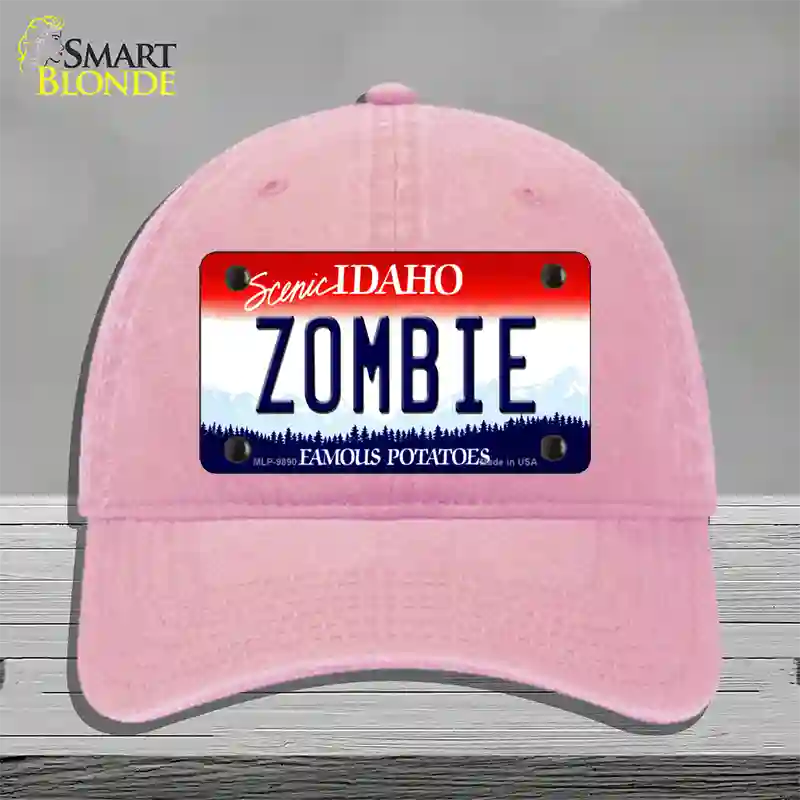 Zombie Idaho Novelty License Plate Hat Unconstructed Cotton / Pink