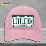 Littleton Colorado Novelty License Plate Hat Unconstructed Cotton / Pink