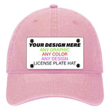 Pink Unconstructed Cotton | Dad Hat Mounted License Plate Hat