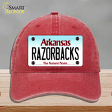 Razorbacks Arkansas Novelty License Plate Hat Unconstructed Cotton / Red