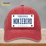 Hokiebird Virginia Novelty License Plate Hat Unconstructed Cotton / Red