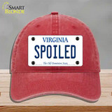 Spoiled Virginia Novelty License Plate Hat Unconstructed Cotton / Red
