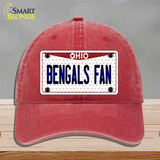 Bengals Fan Ohio Novelty License Plate Hat Unconstructed Cotton / Red