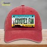Coyotes Fan Arizona Novelty License Plate Hat Unconstructed Cotton / Red
