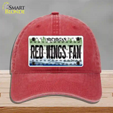 Red Wings Fan Michigan Novelty License Plate Hat Unconstructed Cotton / Red