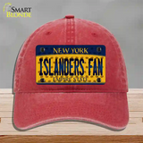 Islanders Fan New York Novelty License Plate Hat Unconstructed Cotton / Red