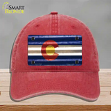 Colorado Corrugated Flag Novelty License Plate Hat Unconstructed Cotton Red