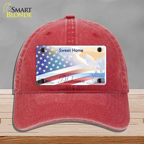 Alabama with American Flag Novelty License Plate Hat HAT-MLP-12329