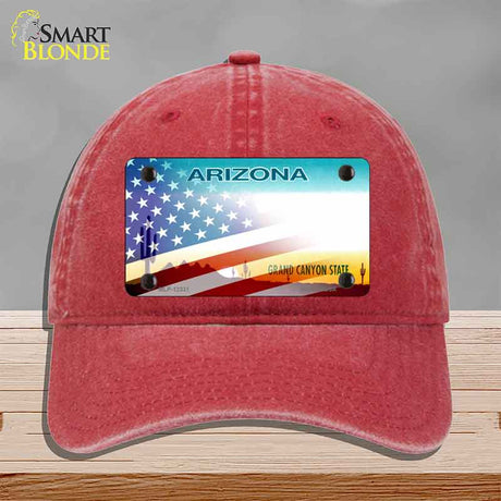 Arizona with American Flag Novelty License Plate Hat HAT-MLP-12331