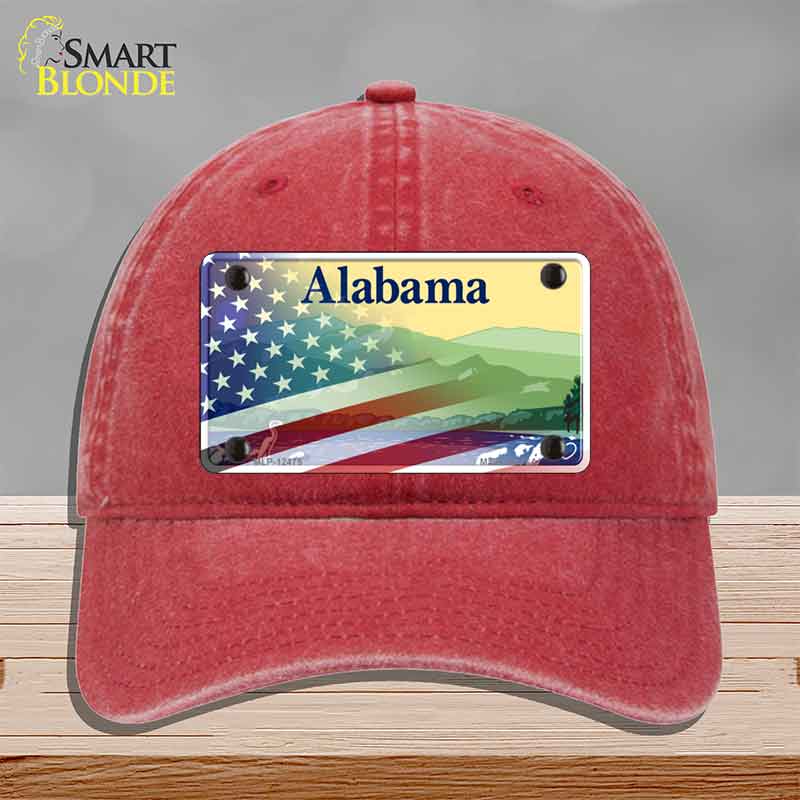 Alabama with American Flag Novelty License Plate Hat HAT-MLP-12475