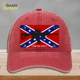 Come and Take It Confederate Flag Novelty License Plate Hat Unconstructed Cotton / Red