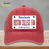 Boston College Fan Novelty License Plate Hat Unconstructed Cotton / Red