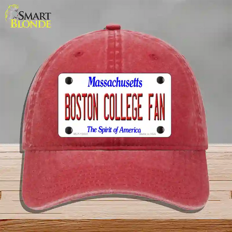 Boston College Fan Novelty License Plate Hat Unconstructed Cotton / Red