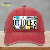 Orioles Strip Art Novelty License Plate Hat Tag Unconstructed Cotton Red