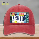 Warriors Strip Art Novelty License Plate Hat Tag Unconstructed Cotton Red