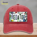 Predators Strip Art Novelty License Plate Hat Tag Unconstructed Cotton Red