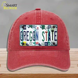 Oregon State Strip Art Novelty License Plate Hat Tag Unconstructed Cotton Red