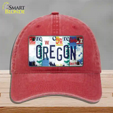 Oregon Strip Art Novelty License Plate Hat Tag Unconstructed Cotton Red