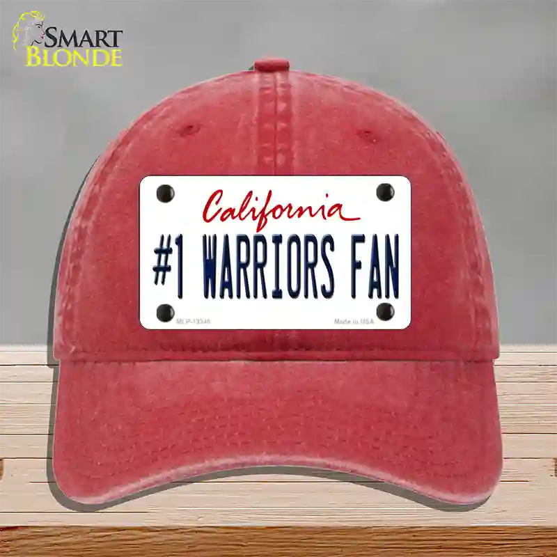 Number 1 Warriors Fan Novelty License Plate Hat Tag Unconstructed Cotton Red