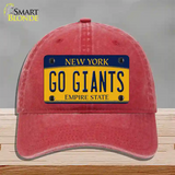 New York Go Giants Novelty License Plate Hat Tag Unconstructed Cotton Red