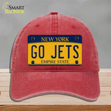 New York Go Jets Novelty License Plate Hat Tag Unconstructed Cotton Red