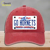 Hornets Fan Novelty License Plate Hat Tag Unconstructed Cotton Red