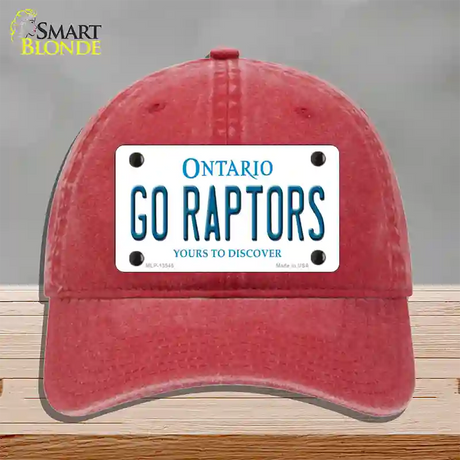 Go Raptors Novelty License Plate Hat Tag Unconstructed Cotton / Red