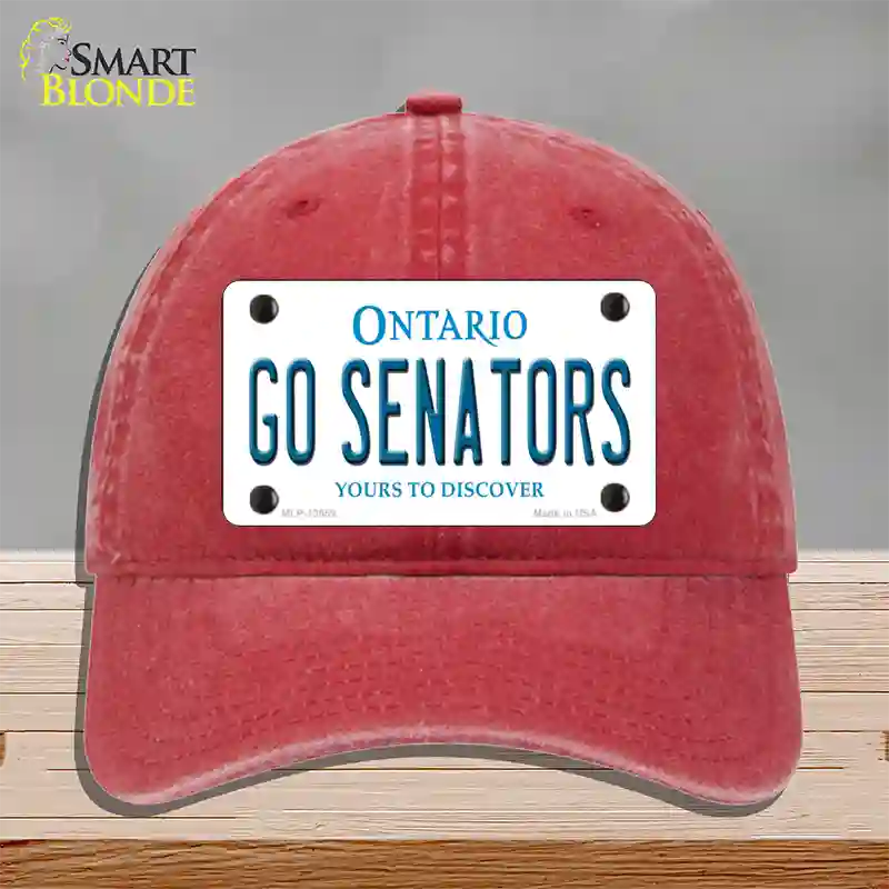 Go Senators Novelty License Plate Hat Tag Unconstructed Cotton Red
