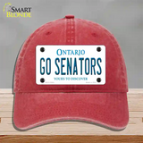 Go Senators Novelty License Plate Hat Tag Unconstructed Cotton Red