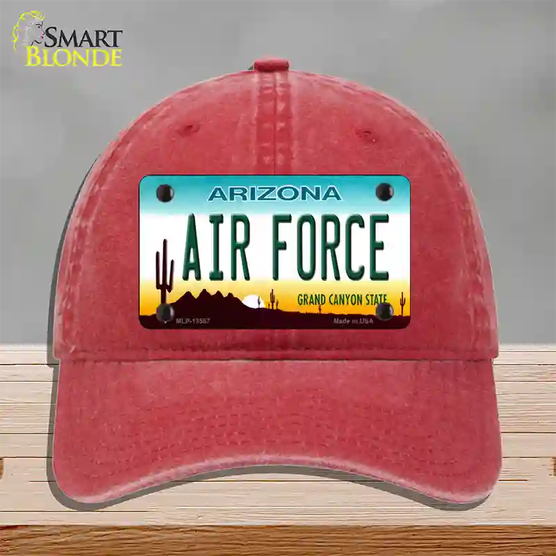 Air Force Arizona Novelty License Plate Hat Tag Unconstructed Cotton Red