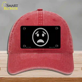 Worried Black Novelty License Plate Hat Tag Unconstructed Cotton Red