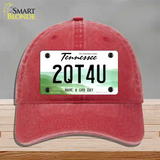 Too Cute For You Novelty License Plate Hat Tag Unconstructed Cotton Red