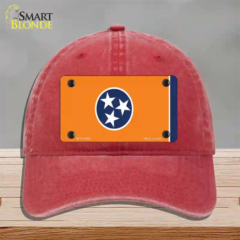 Tennessee Flag Orange Novelty License Plate Hat Tag Unconstructed Cotton Red