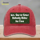 Ass Gas Or Grass Novelty License Plate Hat Tag Unconstructed Cotton Red