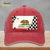 California Racing Flag Novelty License Plate Hat Tag Unconstructed Cotton Red