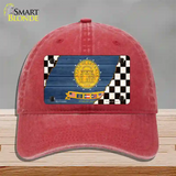Georgia Racing Flag Novelty License Plate Hat Tag Unconstructed Cotton Red