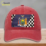 New York Racing Flag Novelty License Plate Hat Tag Unconstructed Cotton Red