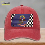 North Dakota Racing Flag Novelty License Plate Hat Tag Unconstructed Cotton Red