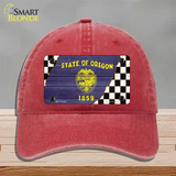 Oregon Racing Flag Novelty License Plate Hat Tag Unconstructed Cotton Red